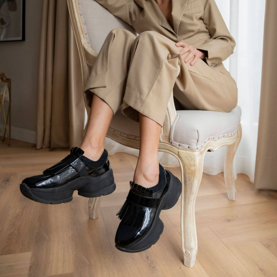 KENDALL 75 - Negro Regina Romero Zapato Tenis Urbano Sport Para Dama en Piel