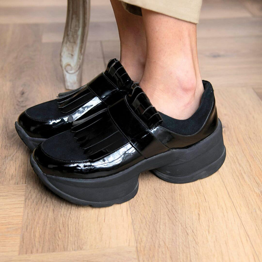 KENDALL 75 - Negro Regina Romero Zapato Tenis Urbano Sport Para Dama en Piel
