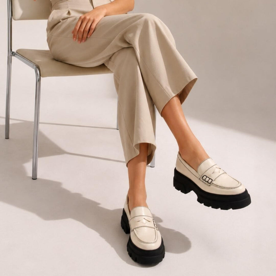 ELEONORA 65 - Champagne Regina Romero Leather Urban Sport Bostonian Shoe for Lady