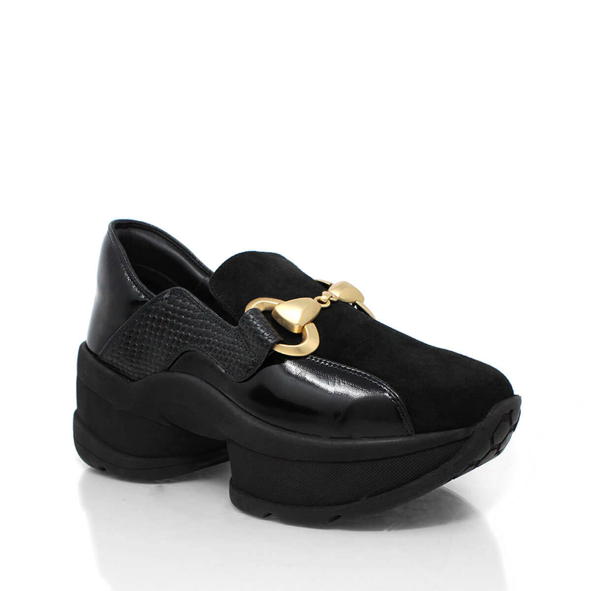 MARINA 75 - Charol Negro Regina Romero Zapato Tenis Urbano Sport Para Dama en Piel