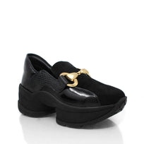 MARINA 75 - Charol Negro Regina Romero Zapato Tenis Urbano Sport Para Dama en Piel