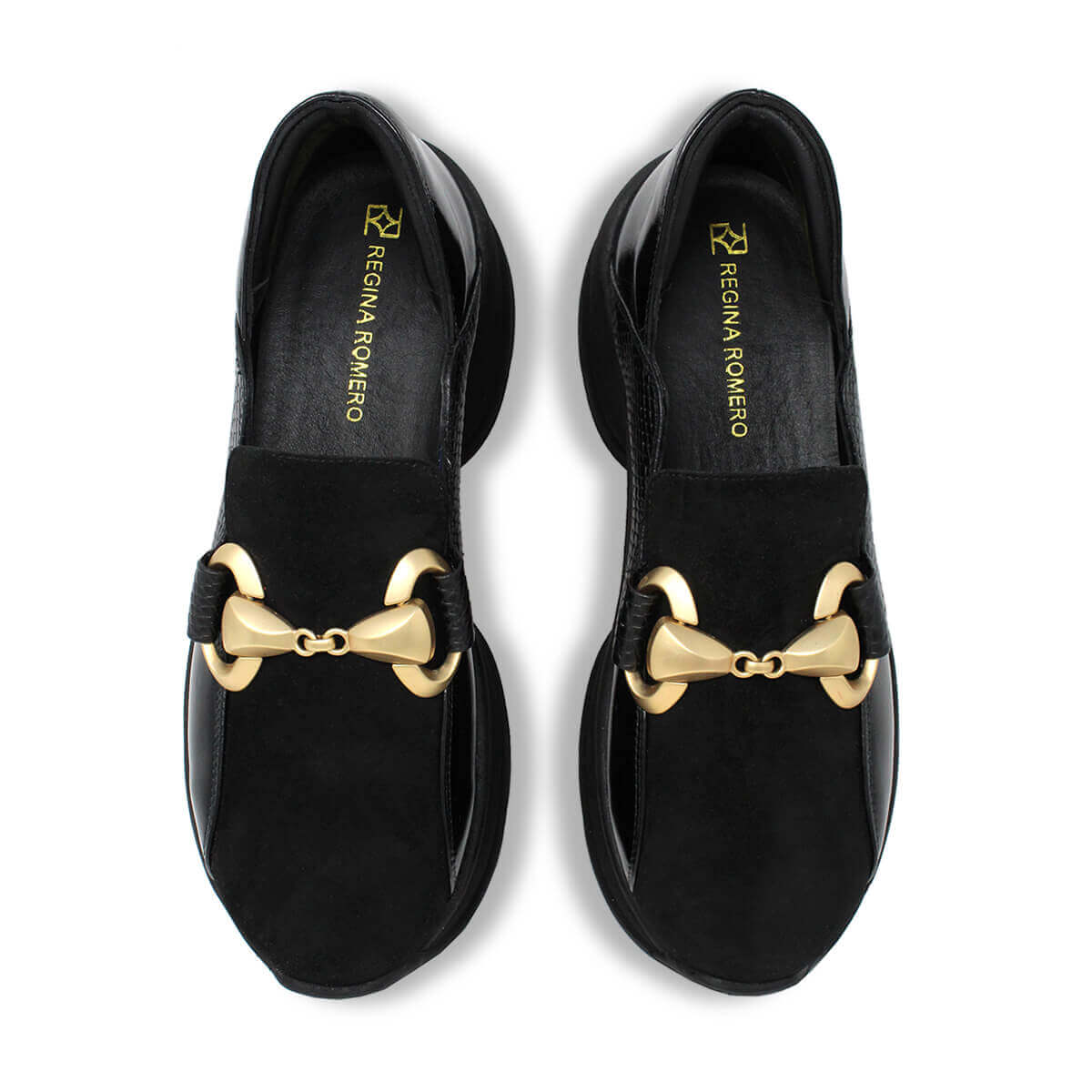 MARINA 75 - Charol Negro Regina Romero Zapato Tenis Urbano Sport Para Dama en Piel