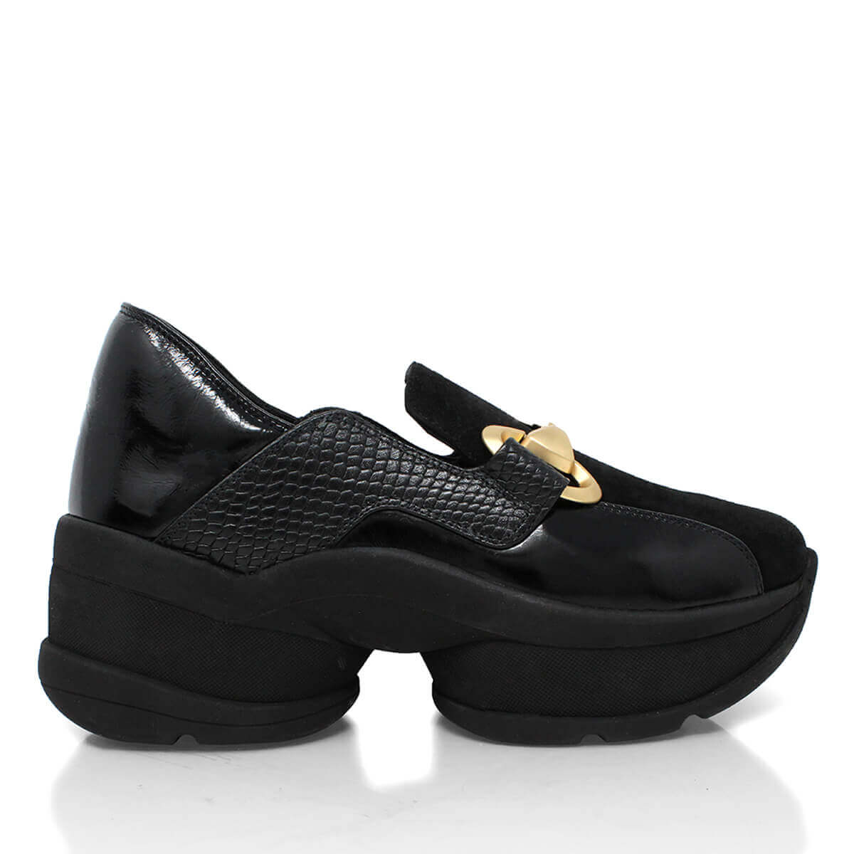 MARINA 75 - Charol Negro Regina Romero Zapato Tenis Urbano Sport Para Dama en Piel