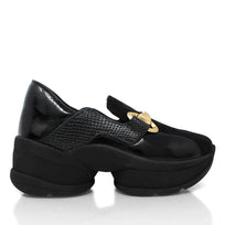 MARINA 75 - Charol Negro Regina Romero Zapato Tenis Urbano Sport Para Dama en Piel