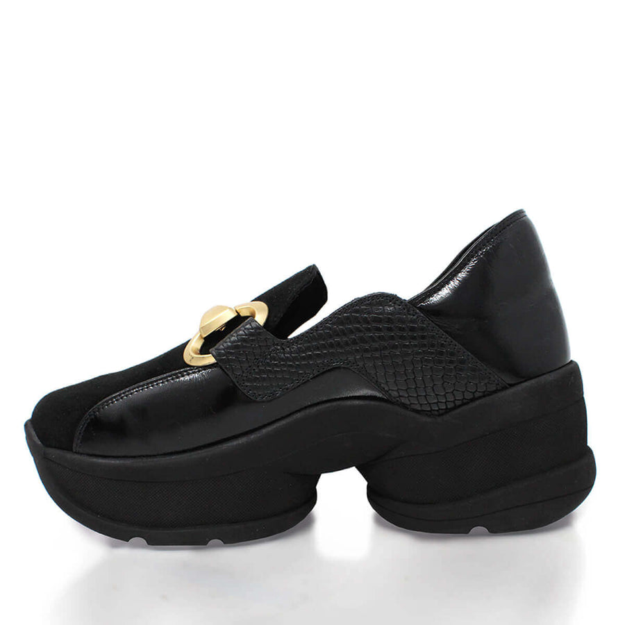 MARINA 75 - Charol Negro Regina Romero Zapato Tenis Urbano Sport Para Dama en Piel