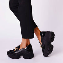 MARINA 75 - Charol Negro Regina Romero Zapato Tenis Urbano Sport Para Dama en Piel