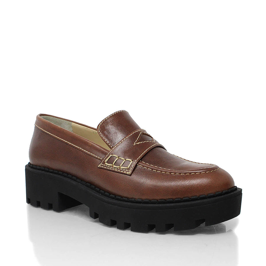 QUINN - Tan Regina Romero Urban Sport Tennis Shoe for Women in Leather
