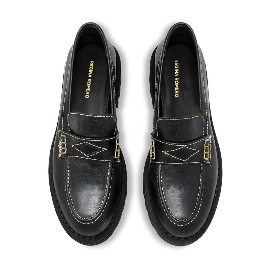 QUINN - Black Regina Romero Urban Sport Tennis Shoe for Women in Leather