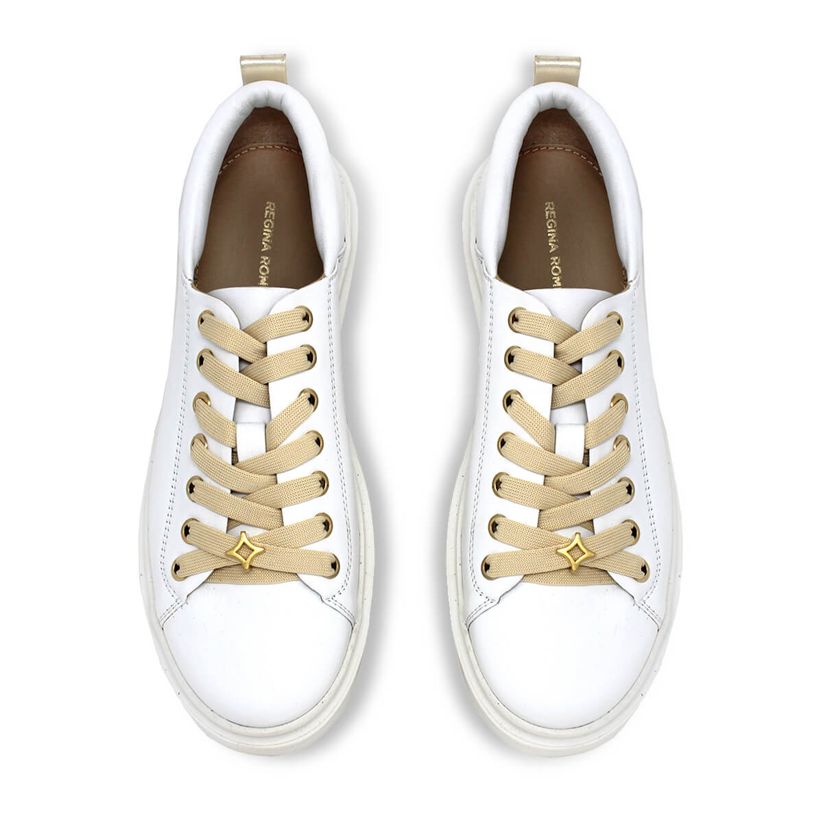 VALERIA - Latte y Champagne Regina Romero Zapato Tenis Urbano Sport Para Dama en Piel