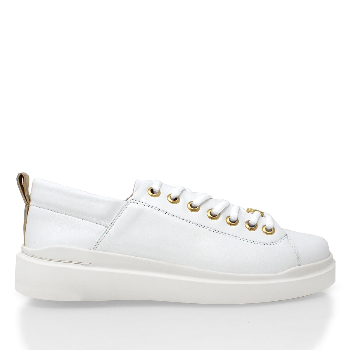VALERIA - Blanco y Champagne Regina Romero Zapato Tenis Urbano Sport Para Dama en Piel