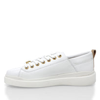 VALERIA - Blanco y Champagne Regina Romero Zapato Tenis Urbano Sport Para Dama en Piel