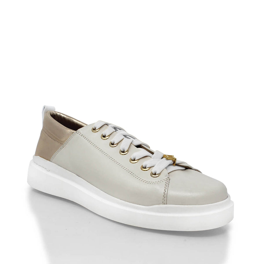 VALERIA - Latte y Champagne Regina Romero Zapato Tenis Urbano Sport Para Dama en Piel