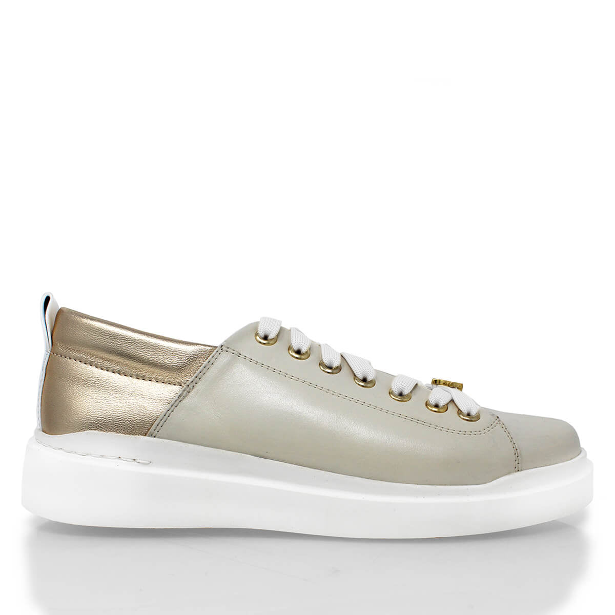 VALERIA - Latte y Champagne Regina Romero Zapato Tenis Urbano Sport Para Dama en Piel