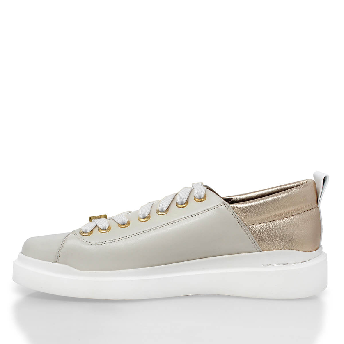 VALERIA - Latte y Champagne Regina Romero Zapato Tenis Urbano Sport Para Dama en Piel