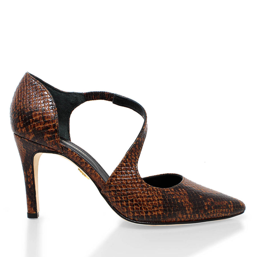 ANTHEA 85 - Miel Regina Romero Zapato Zapatilla Tacon Alto Para Dama en Piel
