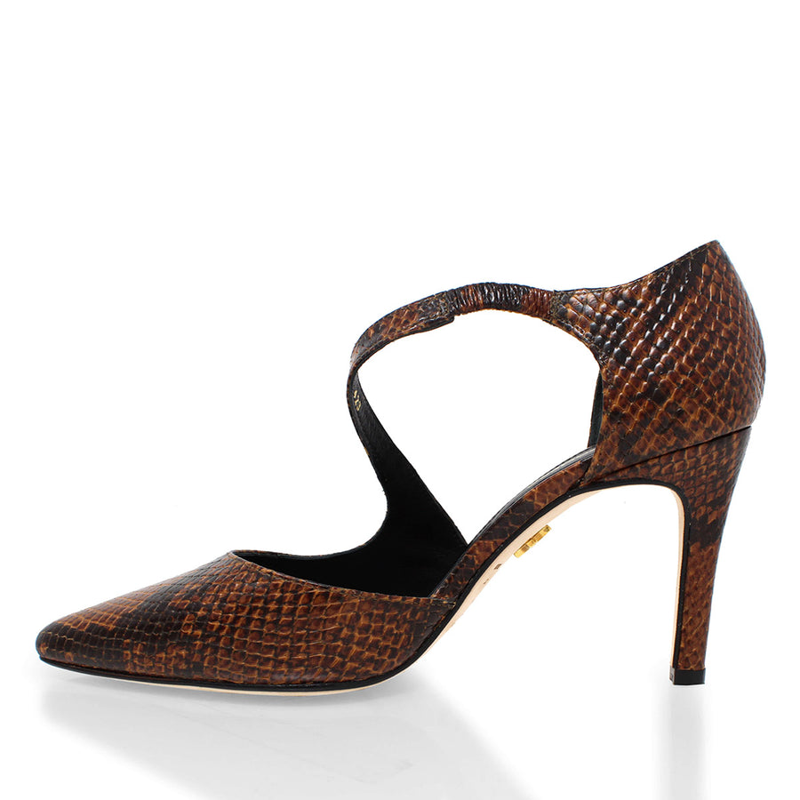 ANTHEA 85 - Miel Regina Romero Zapato Zapatilla Tacon Alto Para Dama en Piel