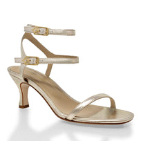 ANN MARIE 60 - Champagne Regina Romero Zapato Sandalia Zapatilla Tacon Bajo Para Dama en Piel