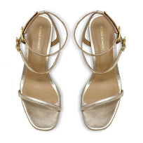 ANN MARIE 60 - Champagne Regina Romero Zapato Sandalia Zapatilla Tacon Bajo Para Dama en Piel