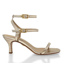 ANN MARIE 60 - Champagne Regina Romero Zapato Sandalia Zapatilla Tacon Bajo Para Dama en Piel