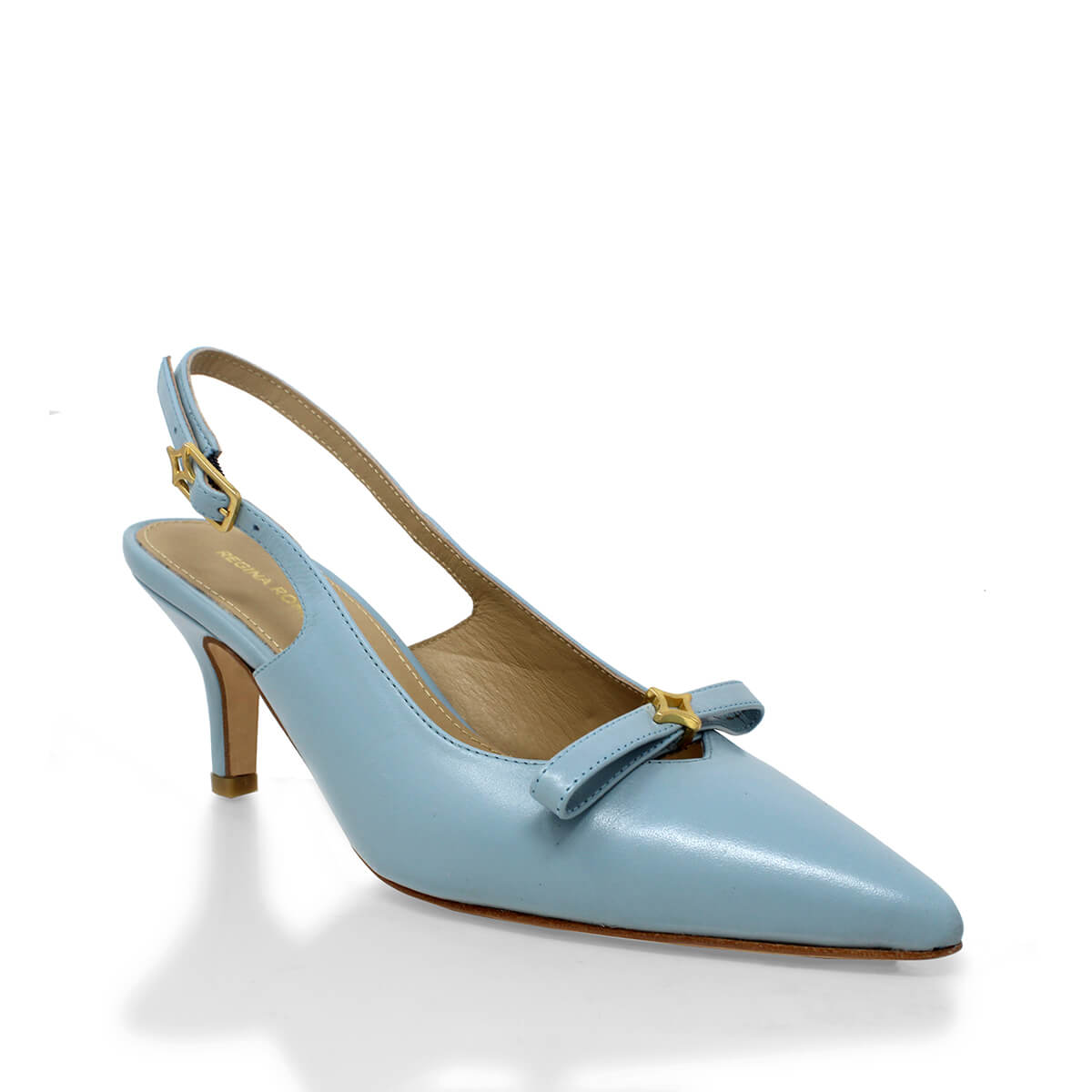 ELANI 60 - Azul Claro Regina Romero  Zapato Zapatilla Tacon Bajo Para Dama en Piel