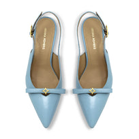 ELANI 60 - Azul Claro Regina Romero  Zapato Zapatilla Tacon Bajo Para Dama en Piel