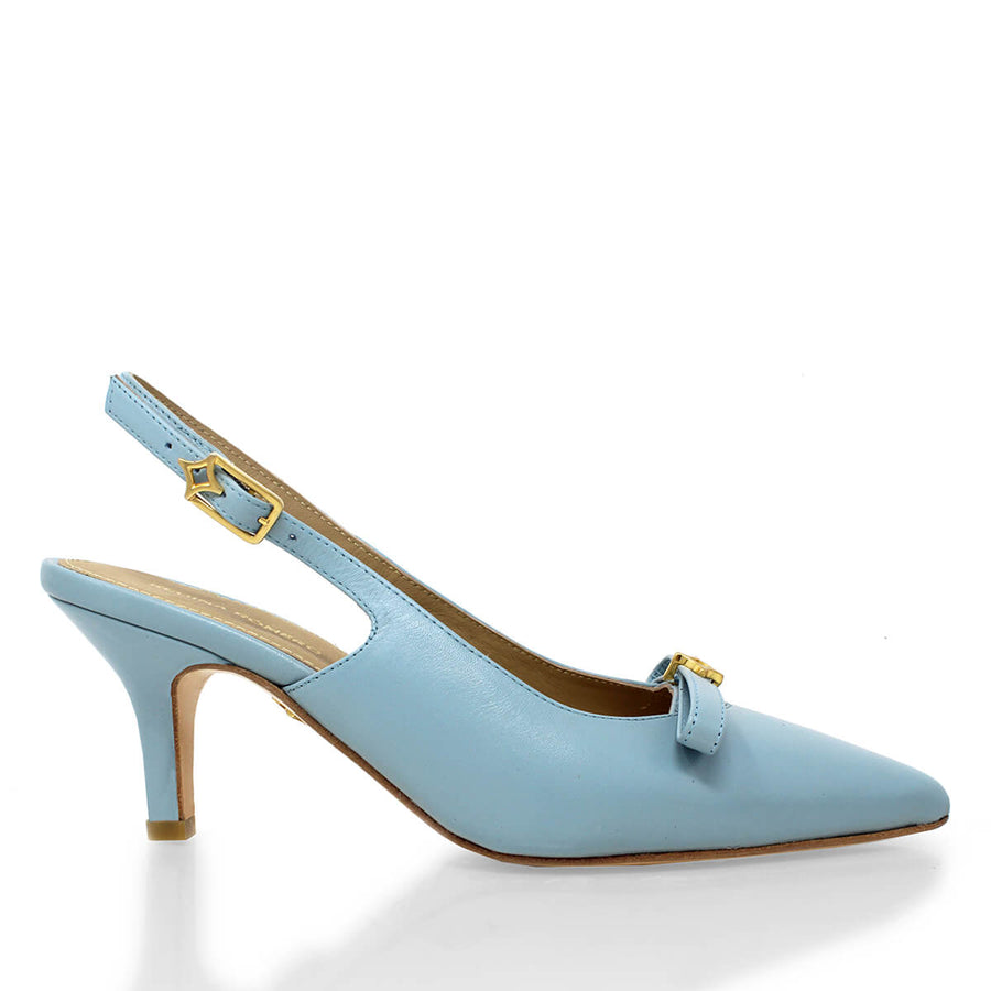ELANI 60 - Azul Claro Regina Romero  Zapato Zapatilla Tacon Bajo Para Dama en Piel