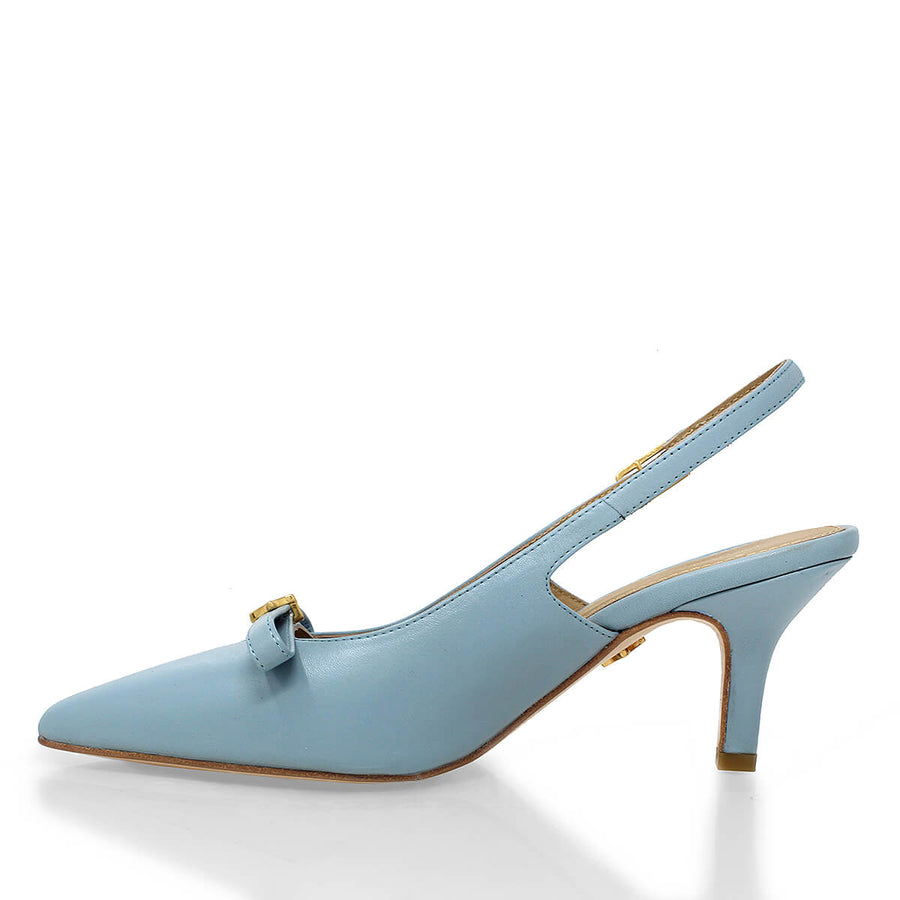 ELANI 60 - Azul Claro Regina Romero  Zapato Zapatilla Tacon Bajo Para Dama en Piel