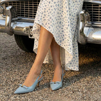 ELANI 60 - Azul Claro Regina Romero  Zapato Zapatilla Tacon Bajo Para Dama en Piel