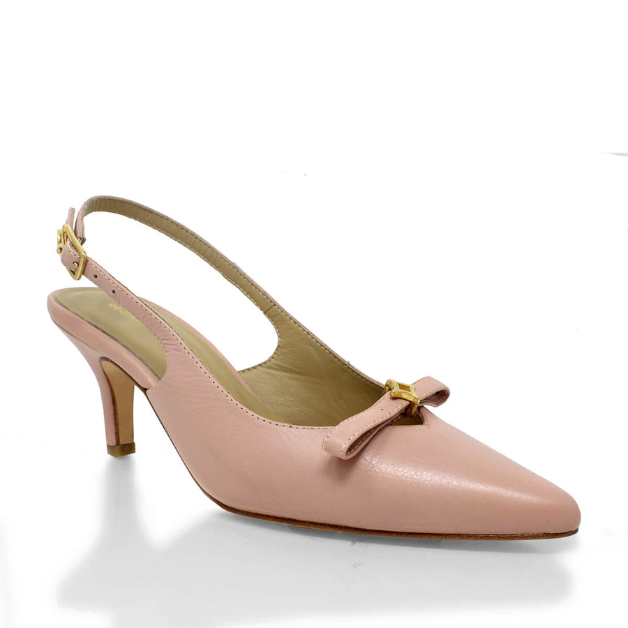 ELANI 60 - Rosa Antiguo Regina Romero  Zapato Zapatilla Tacon Bajo Para Dama en Piel