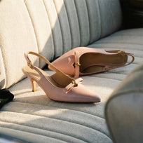 ELANI 60 - Rosa Antiguo Regina Romero  Zapato Zapatilla Tacon Bajo Para Dama en Piel