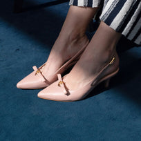 ELANI 60 - Rosa Antiguo Regina Romero  Zapato Zapatilla Tacon Bajo Para Dama en Piel