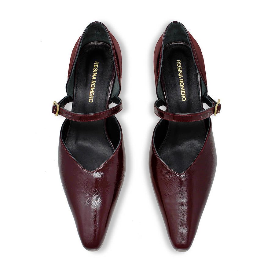 EMILIA 60 - Vino Regina Romero Zapato Zapatilla Tacon Bajo Para Dama en Piel