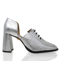 ERICA 75 - Black Regina Romero High Heel Sneaker for Lady in Leather
