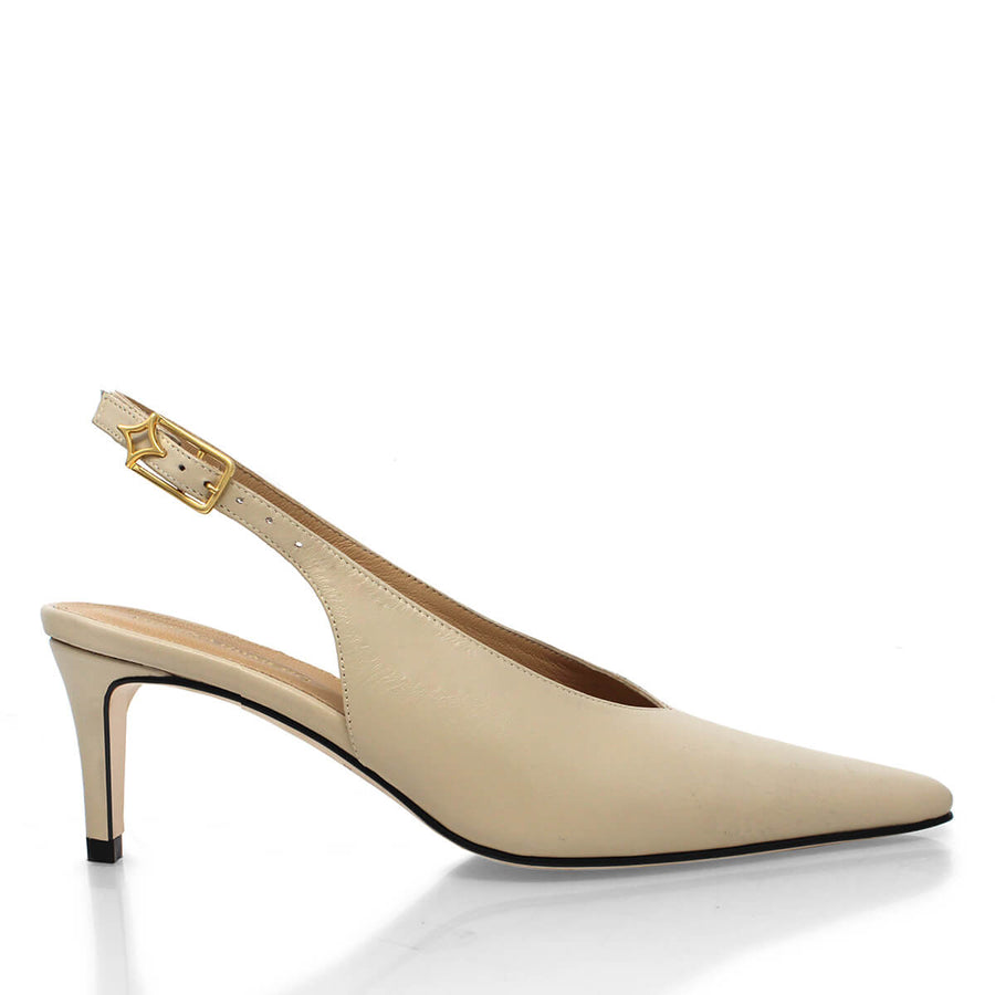 FENICIA 60 - Beige Regina Romero Zapato Zapatilla Tacon Bajo Para Dama en Piel