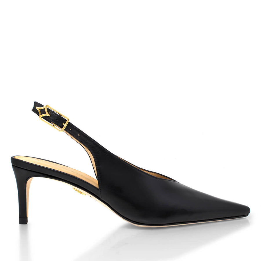 FENICIA 60 - Negro Regina Romero Zapato Zapatilla Tacon Bajo Para Dama en Piel