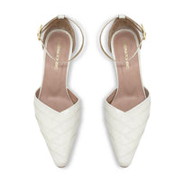Zapatillas Grace 60 Regina Romero en piel color latte, tacon medio
