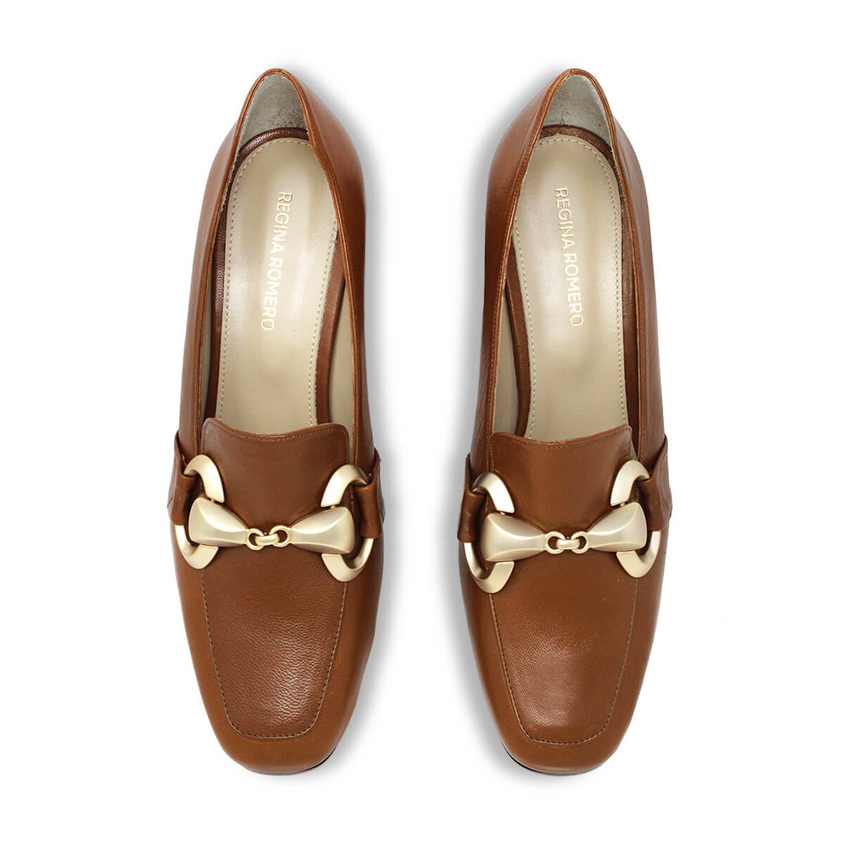 GRETA 40 - Miel Regina Romero Low Heel Sneaker Shoe for Women in Leather