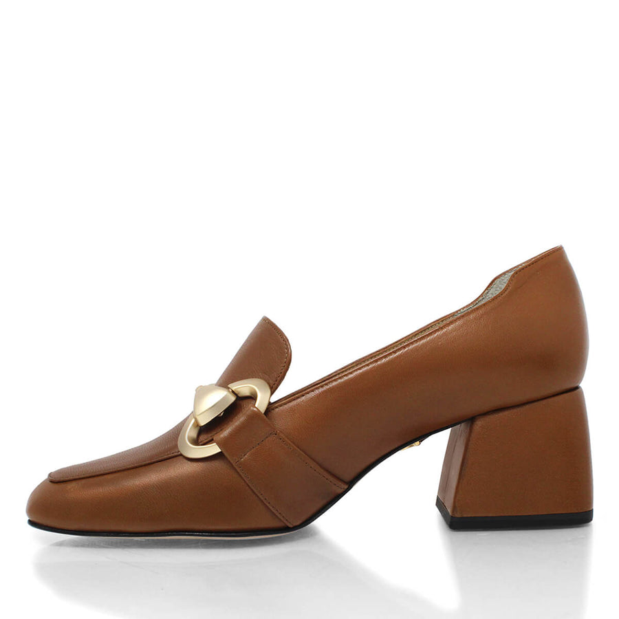 GRETA 40 - Miel Regina Romero Low Heel Sneaker Shoe for Women in Leather