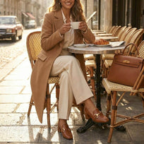 GRETA 40 - Miel Regina Romero Zapato Zapatilla Tacon Bajo Para Dama en Piel