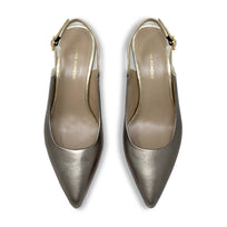 LARA 50 - Silk and Gold Regina Romero Low Heel Slipper Shoe for Women in Leather