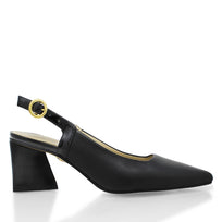 LARA 50 - Negro Regina Romero Zapato Zapatilla Tacon Bajo Para Dama en Piel