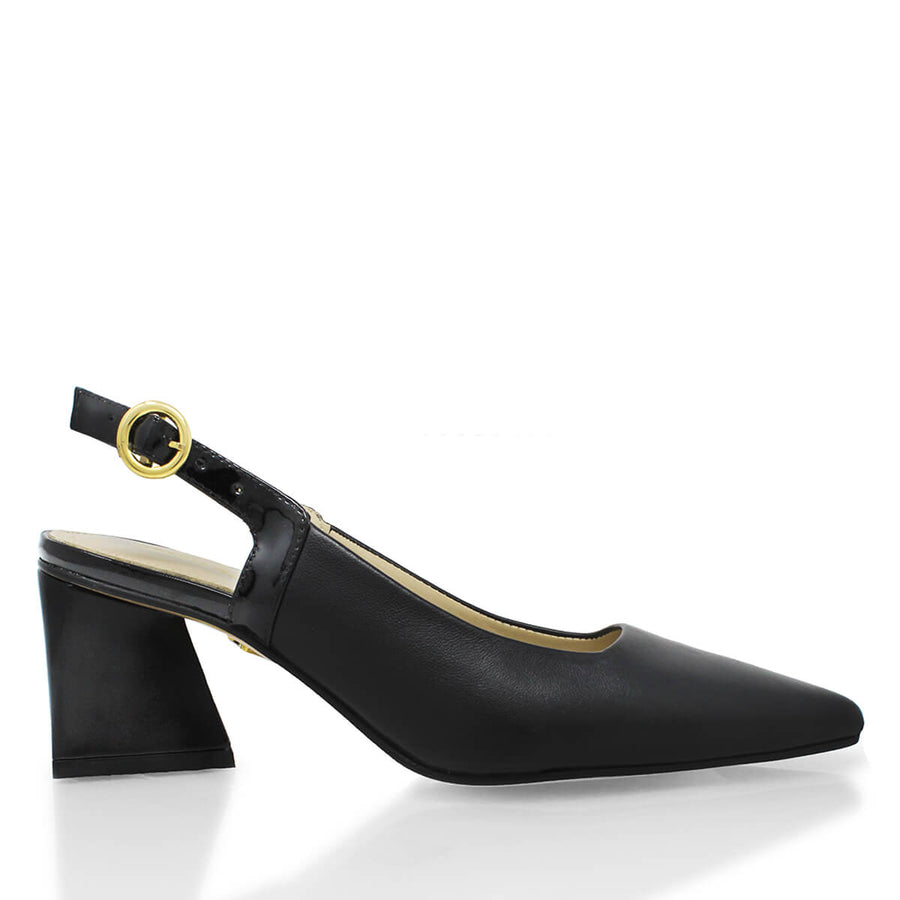 LARA 50 - Negro Regina Romero Zapato Zapatilla Tacon Bajo Para Dama en Piel
