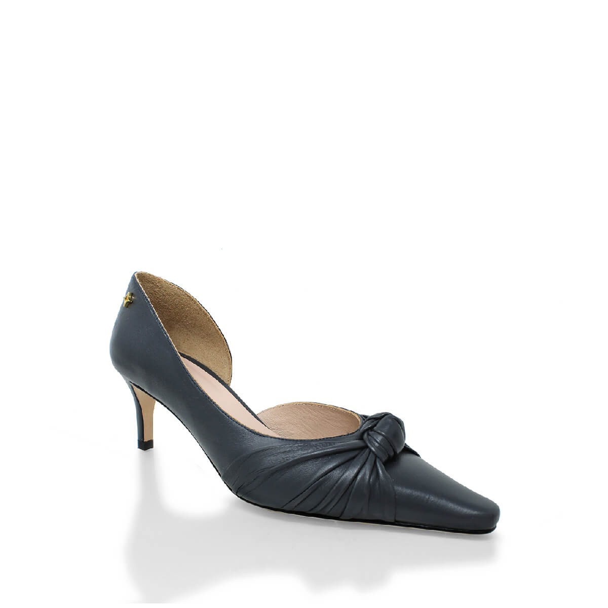 Zapatillas LYON 60 Regina Romero en piel color gris, tacón medio