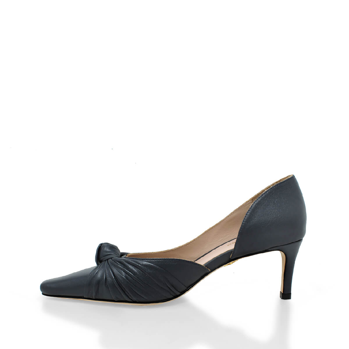 Zapatillas LYON 60 Regina Romero en piel color gris, tacón medio