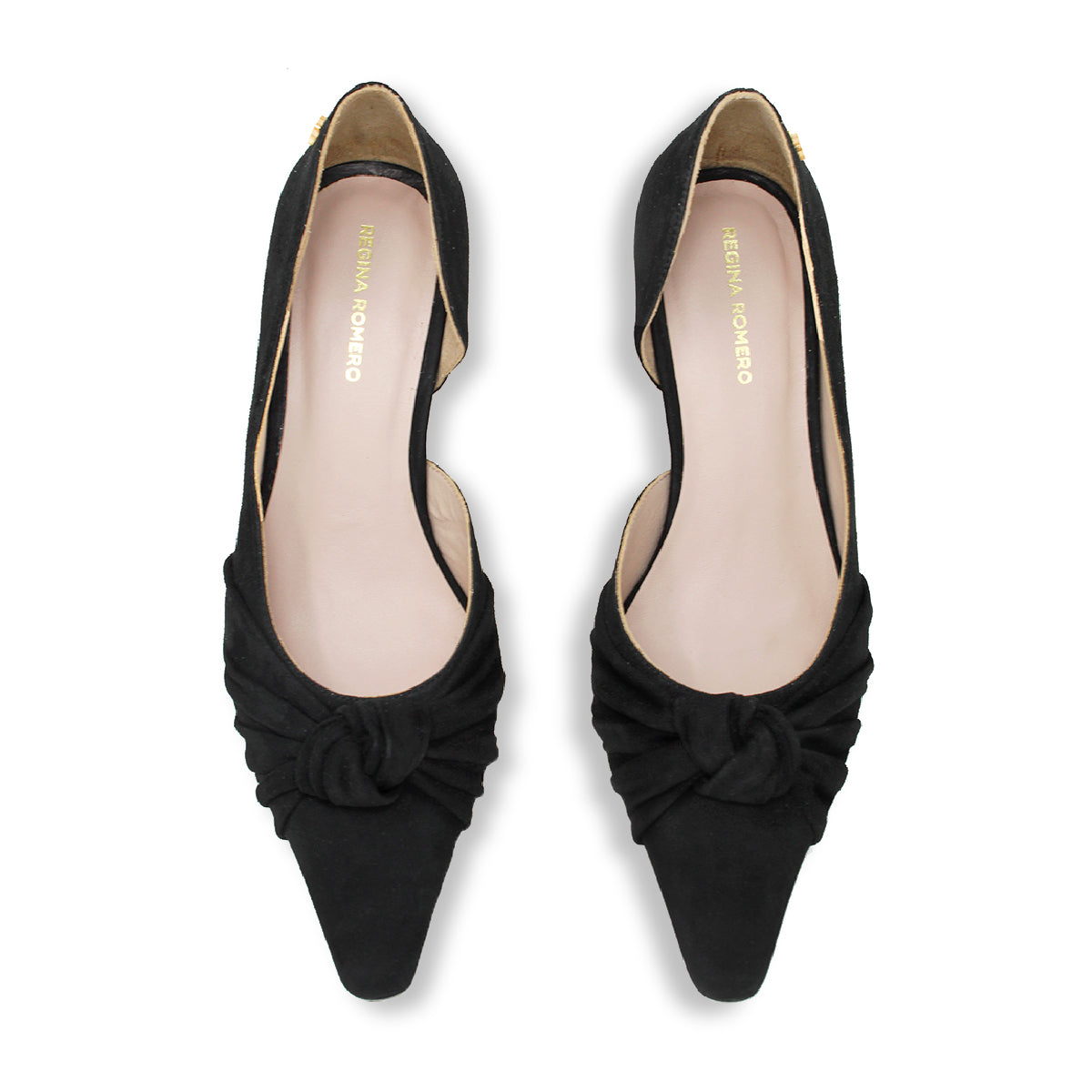 Zapatillas LYON 60 Regina Romero en gamuza color gamuza negro, tacón medio