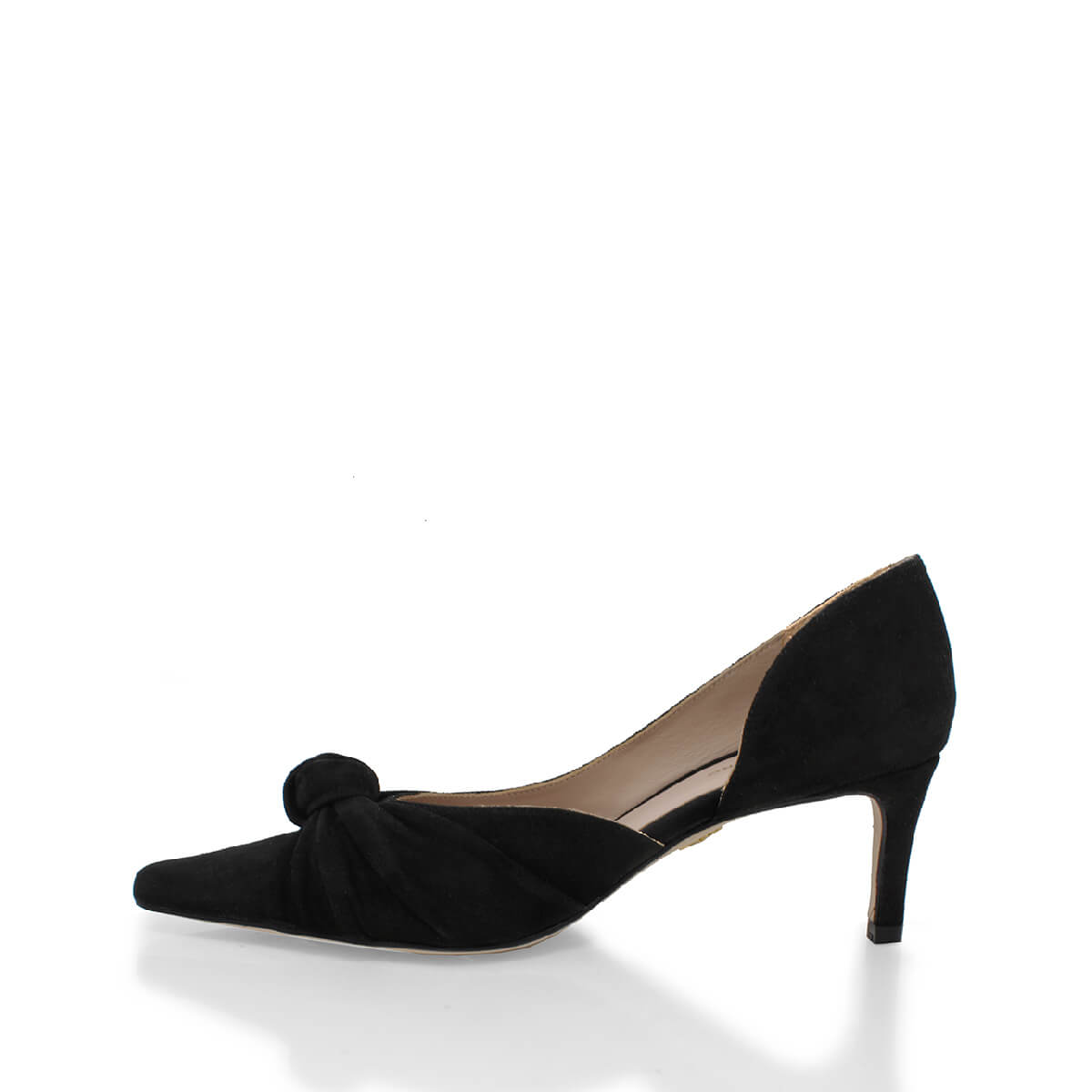 Zapatillas LYON 60 Regina Romero en gamuza color gamuza negro, tacón medio