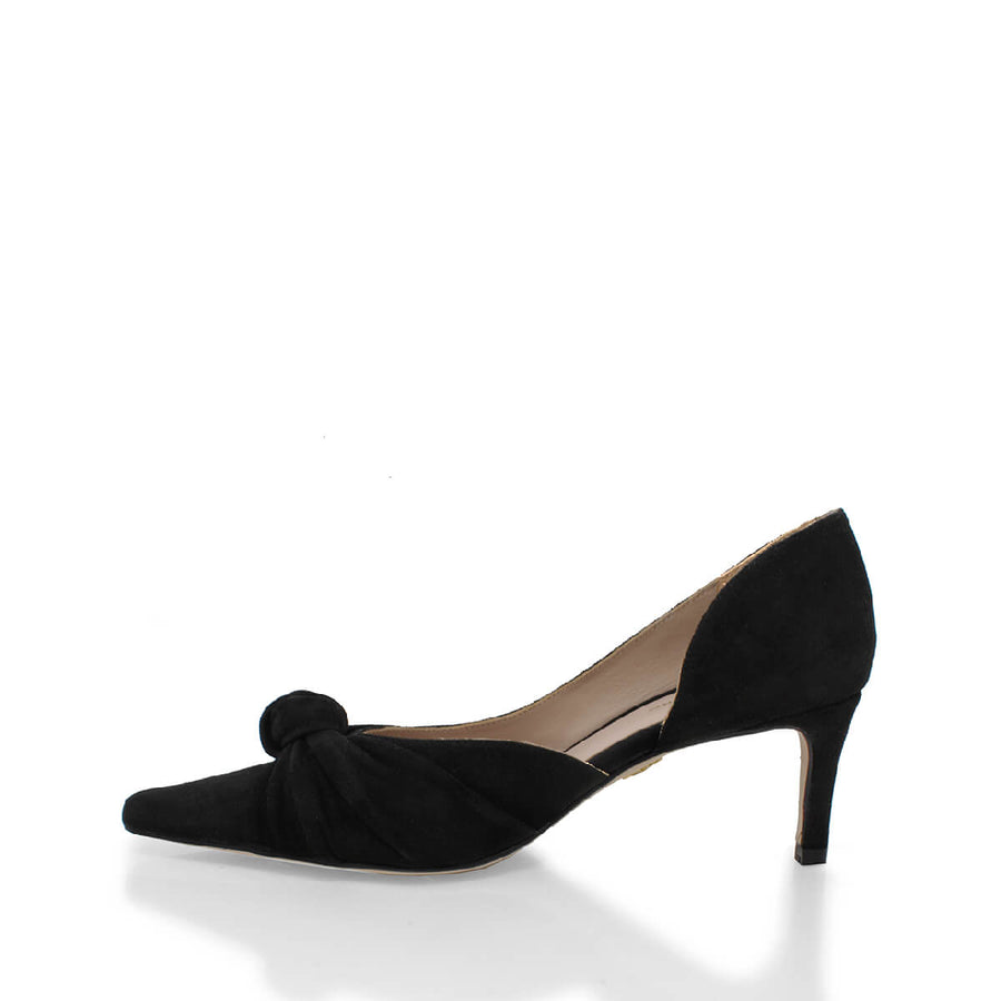 Zapatillas LYON 60 Regina Romero en gamuza color gamuza negro, tacón medio