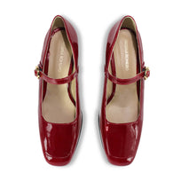 MATI 50 - Charol Cherry Regina Romero Zapato Zapatilla Tacon Bajo Para Dama en Piel