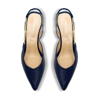 MEGAN 60 - Marino Regina Romero Zapato Sandalia Zapatilla Tacon Bajo Para Dama en Piel