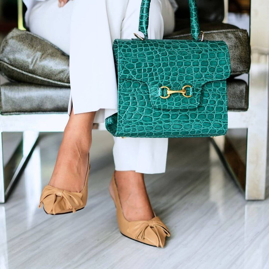 MIMI 50 - Camel Regina Romero Zapato Sandalia Zapatilla Tacon Bajo Para Dama en Piel